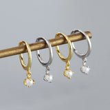 925 Silver Round Stud Earrings Women's Office Jewelry Party Gift