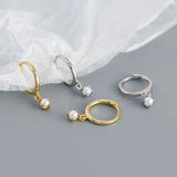 925 Silver Round Stud Earrings Women's Office Jewelry Party Gift