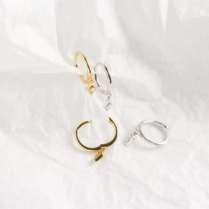 925 Silver Zircon Diamond Stud Earrings Women's Jewelry
