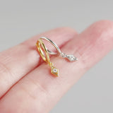 925 Silver Zircon Diamond Stud Earrings Women's Jewelry