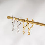 925 Silver Zircon Diamond Stud Earrings Women's Jewelry