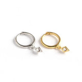 925 Silver Zircon Diamond Stud Earrings Women's Jewelry