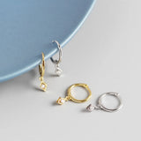 925 Silver Zircon Diamond Stud Earrings Women's Jewelry