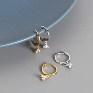 925 Silver Zircon Round Stud Earrings High Carbon Diamond Jewelry