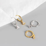 925 Silver Zircon Round Stud Earrings High Carbon Diamond Jewelry