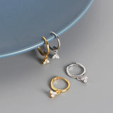 925 Silver Zircon Round Stud Earrings High Carbon Diamond Jewelry