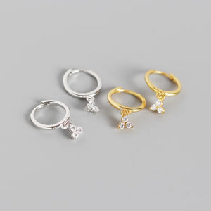 925 Silver Zircon Round Stud Earrings High Carbon Diamond Jewelry