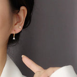 925 Silver Zircon Round Stud Earrings High Carbon Diamond Jewelry