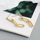 925 Silver Zircon Tassel Chain Earrings for Women