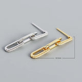 925 Silver Zircon Tassel Chain Earrings for Women