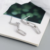 925 Silver Zircon Tassel Chain Earrings for Women