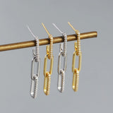 925 Silver Zircon Tassel Chain Earrings for Women
