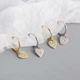 925 Silver Heart Stud Earrings Zirconium Diamond Women's Jewelry