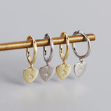 925 Silver Heart Stud Earrings Zirconium Diamond Women's Jewelry