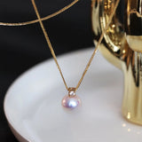 925 Silver Pearl Pendant Necklace Womens Clavicle Chain
