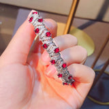 Women Bangles Imitate Mozambique Ruby Bracelet Zircon Jewelry