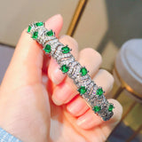Women Bangles Imitate Mozambique Ruby Bracelet Zircon Jewelry