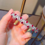 Women Bangles Imitate Mozambique Ruby Bracelet Zircon Jewelry