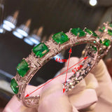 Green Zircon Bracelet Women's Emerald Bangles Jewelry
