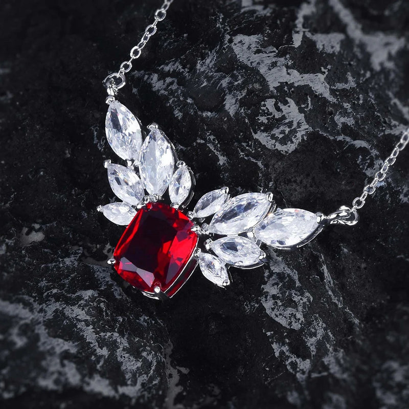 Women Necklace Angel Wings Necklace Red Diamond Female Jewelry
