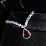 Women Necklace Angel Wings Necklace Water Drop Female Jewelry