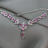 Pink Diamond Butterfly Necklace for Women