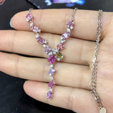 Colorful Zircon Necklace for Women Wedding Party Gift