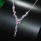 Colorful Zircon Necklace for Women Wedding Party Gift