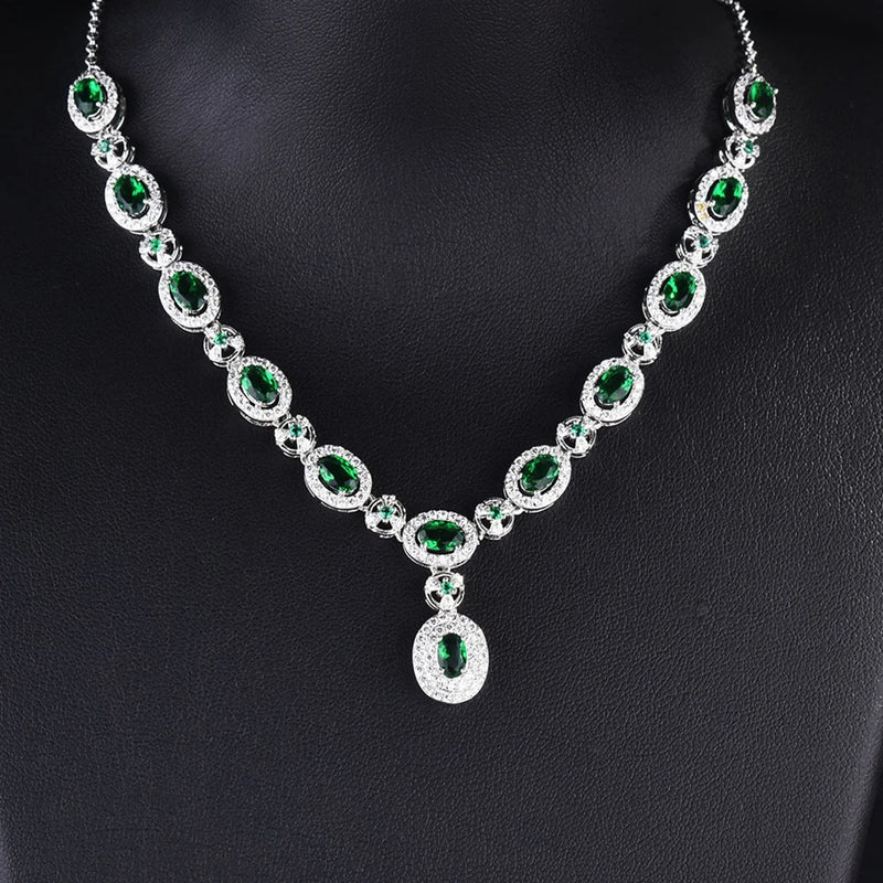 Elegant Oval Gem Necklace for Women, Perfect for Wedding or Party