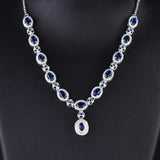 Elegant Oval Gem Necklace for Women, Perfect for Wedding or Party