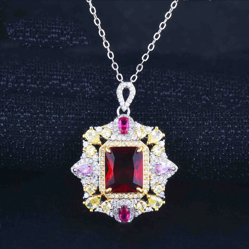 Rose Ruby Necklace for Women - Wedding Party Gift