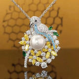 Parrot Necklace Forest Zircon Female Brilliant Jewelry Wedding