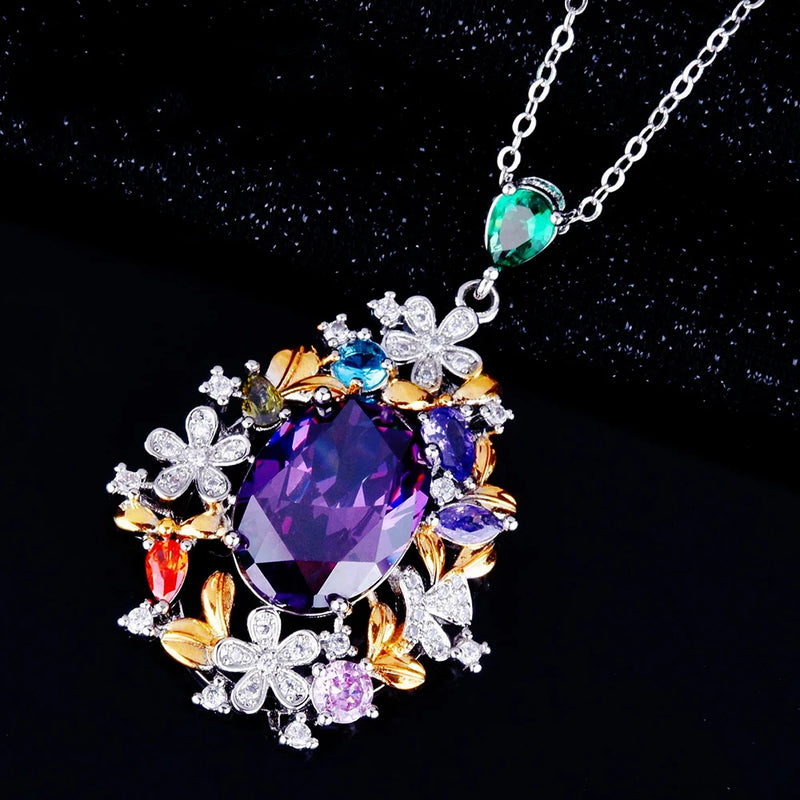 Purple Zircon Necklace Beautiful and Elegant Jewelry for Women