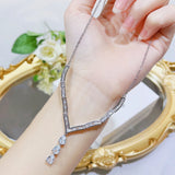 Water Drop Necklace Y-shape Female Jewelry Wedding Girl Gift