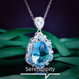 Water Drop Pear Necklace High Carbon Zircon Female Jewelry