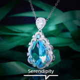 Water Drop Pear Necklace High Carbon Zircon Female Jewelry