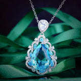 Water Drop Pear Necklace High Carbon Zircon Female Jewelry