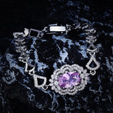Cherry Blossom Pink Zircon Bracelet for Women
