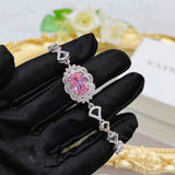 Cherry Blossom Pink Zircon Bracelet for Women