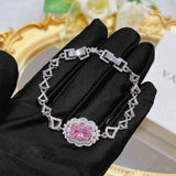 Cherry Blossom Pink Zircon Bracelet for Women