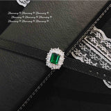 Women's Emerald Wristband Bracelet for Wedding Party