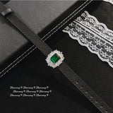 Women's Emerald Wristband Bracelet for Wedding Party