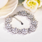 Women's Sun Flower Bracelet with Zircon Stones