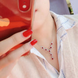 Original Ruby Pendant Necklace High Carbon Diamond Jewelry