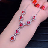 Original Ruby Pendant Necklace High Carbon Diamond Jewelry