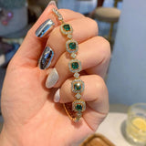 Princess Diamond Bracelet Synthetic Tourmaline Sparkling Jewelry