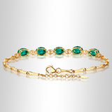 Elegant Green Tourmaline Egg Surface Bracelet