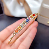 Colorful Tourmaline Rainbow Bracelet Jewelry Wedding Gift Party
