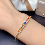 Colorful Tourmaline Rainbow Bracelet Jewelry Wedding Gift Party