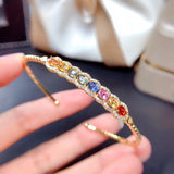Colorful Tourmaline Rainbow Bracelet Jewelry Wedding Gift Party